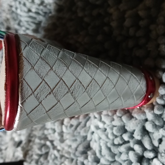 Multicolor metallic rainbow Strappy Sandal Platform Wedge Heels Women's 7.5 - Picture 6 of 9